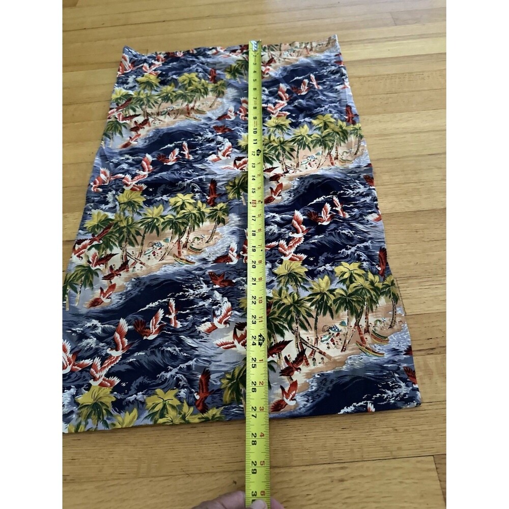 vintage hawaiin pillow case palms birds tropical print people coast ocean pri
